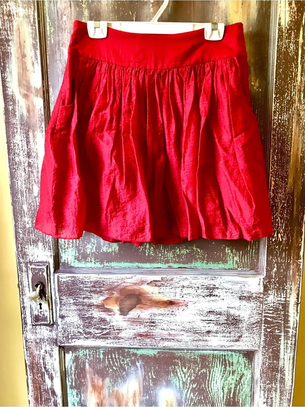 Express Bright Red Circle Skirt